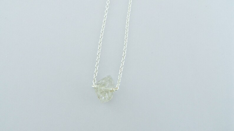 Herkimer Diamond Necklace Bridal Party Jewelry Tiny Necklace Gift for her Gemstone Necklace Sterling Silver Necklace Floating Necklace