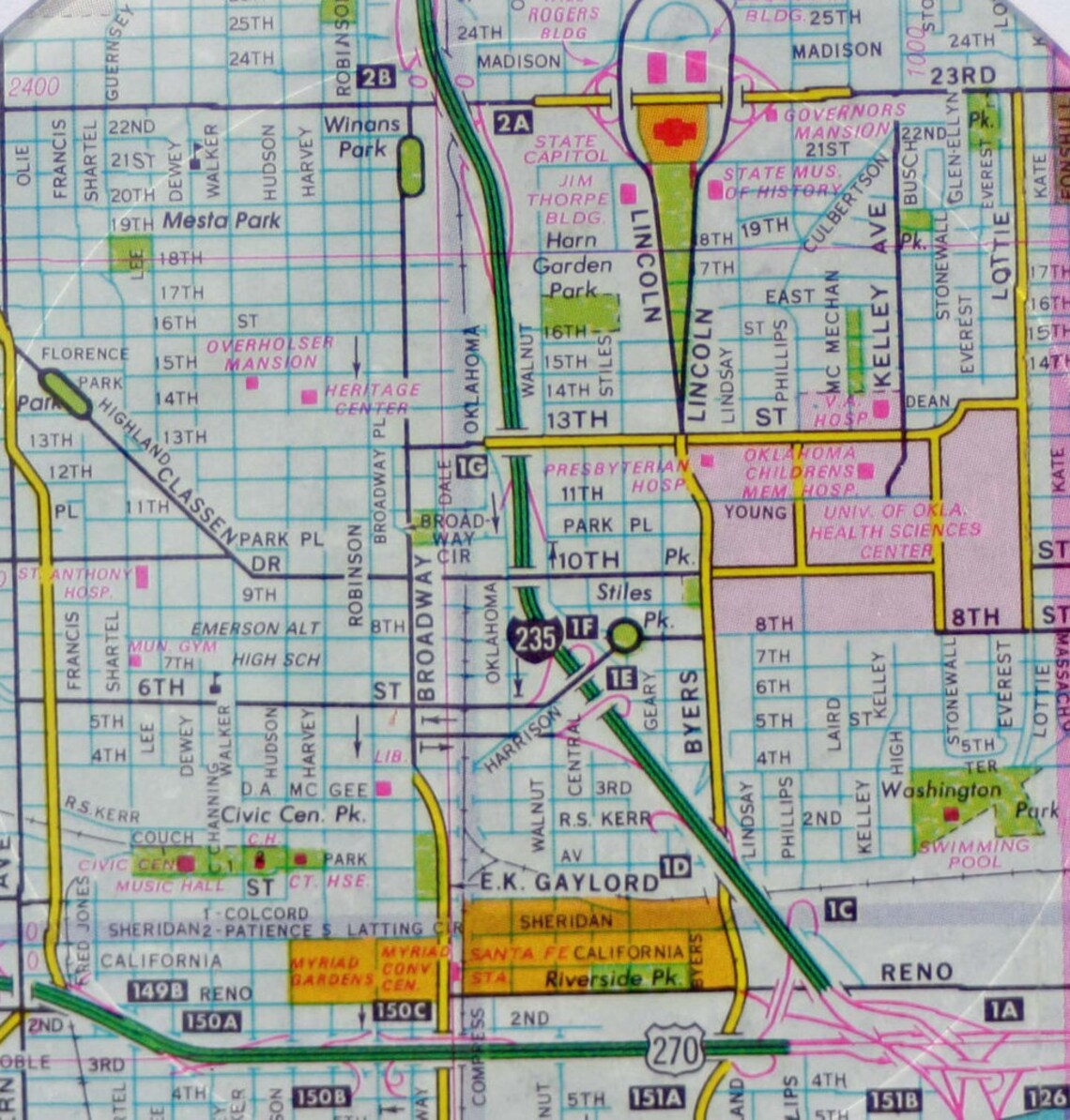 Street View of Downtown OKC Map Coaster Set de 2 Etsy España