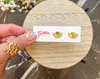 Aztec Brass Stud Earrings | Brass Stud Earrings | Stud Earrings | Brass Earrings | Aztec Earrings | Dainty Stud Earrings | Dainty Earrings
