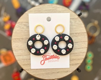 Skull Clay Earrings | Handmade Clay Earrings | Clay Earrings | Polymer Clay Earrings | Movies | Polymer Clay | Handmade Jewelry