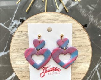Love Heart Donut Clay Earrings | Clay Earrings | Handmade Clay Earrings | Clay Earrings | Polymer Clay Earrings | Polymer Clay | Love House