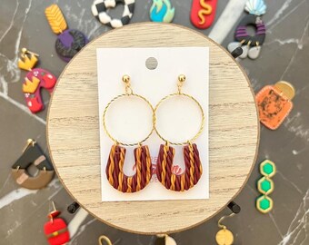 Crimson Braid | Handmade Clay Earrings | Clay Earrings | Polymer Clay Earrings | Movies | Polymer Clay | Handmade Jewelry | Holiday Earrings