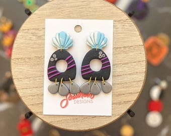 Seashell Clay Earrings | Handmade Clay Earrings | Clay Earrings | Polymer Clay Earrings | Movies | Polymer Clay | Handmade Jewelry | Dangles