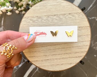 Butterfly Brass Studs | Butterfly Earrings | Butterfly Studs | Stud Earrings | Dainty Earrings | Brass Earrings | Studs | Gift Ideas