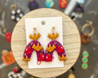 Bitten Apple Clay Earrings | Handmade Clay Earrings | Apple Earrings | Gift Ideas | Polymer Clay Earrings | Clay Earrings