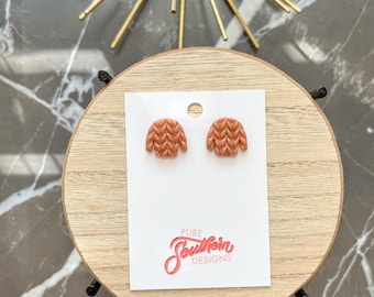 Cardigan Sweater Clay Earrings | Clay Earrings | Handmade Clay Earrings | Clay Earrings | Polymer Clay Earrings | Polymer Clay | Winter Stud