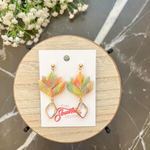 Rosaline | Handmade Clay Earrings | Clay Earrings | Handmade Jewelry | Gem Stone | Brass Earrings | Polymer Clay Earrings | NYE | Gift Idea