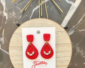Christmas Red Clay Earrings Collection | Handmade Clay Earrings | Clay Earrings | Polymer Clay Earrings | Polymer Clay | Handmade Jewelry