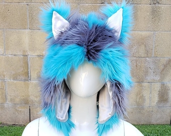 Blue Gray Striped Furry Cheshire Cat Tail: Cosplay Rave  display picture 1