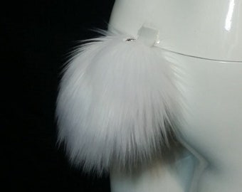 White Fluffy Bunny Rabbit Tail Panda Bear Cosplay Tail White Fuzzy Tail White Furry Round Animal Tail White Fuzzy  Costume Tail Panda Bear