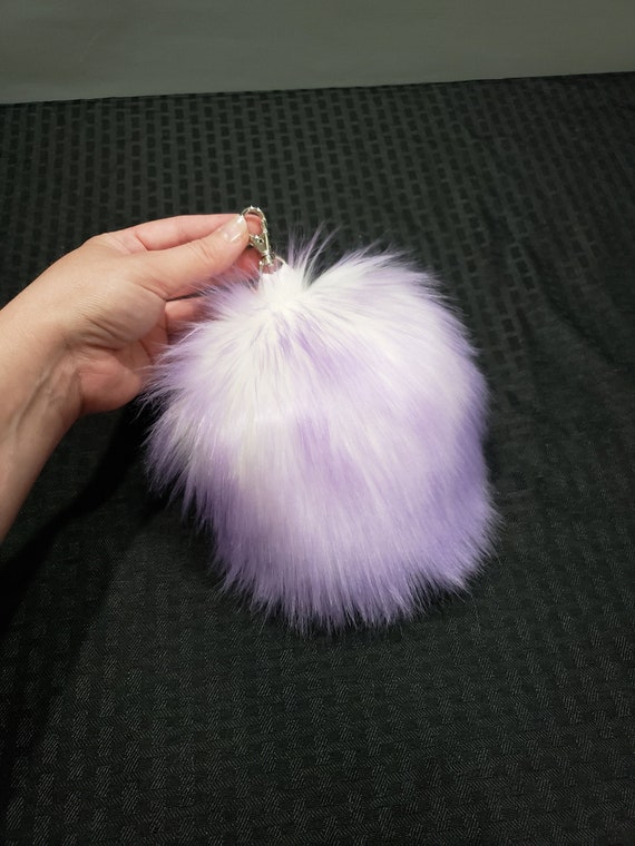 Lavender Frost Fluffy Bunny Tail: Purple Fuzzy Cosplay Tail