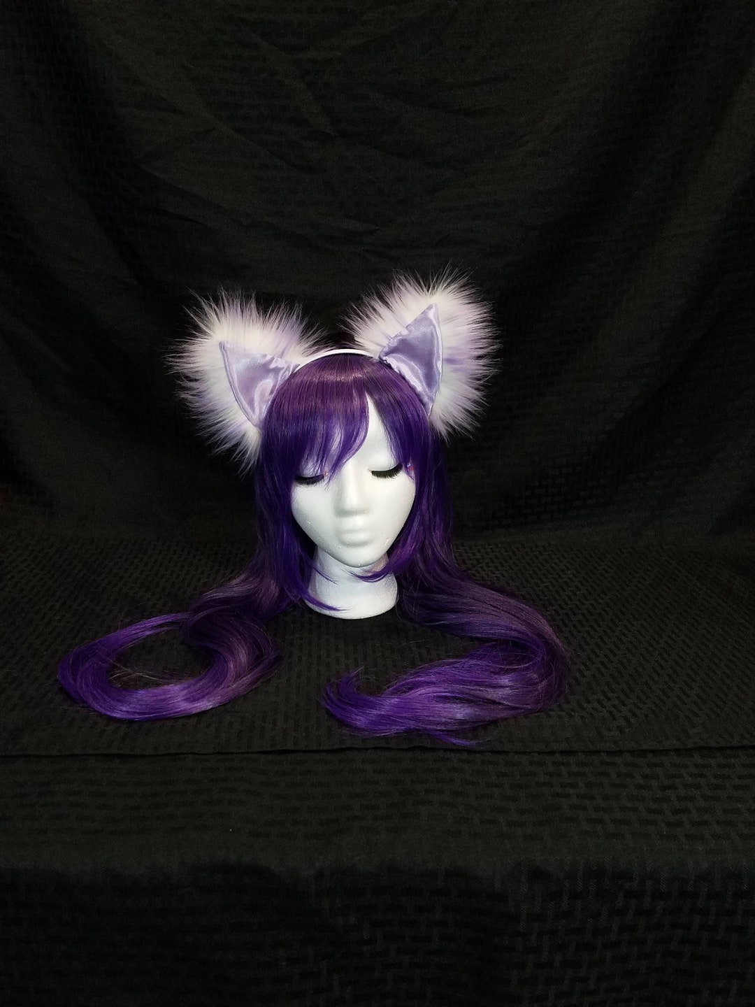 Lavender Furry Cat Ears: Pastel Kitten Cosplay Rave Wear - Etsy
