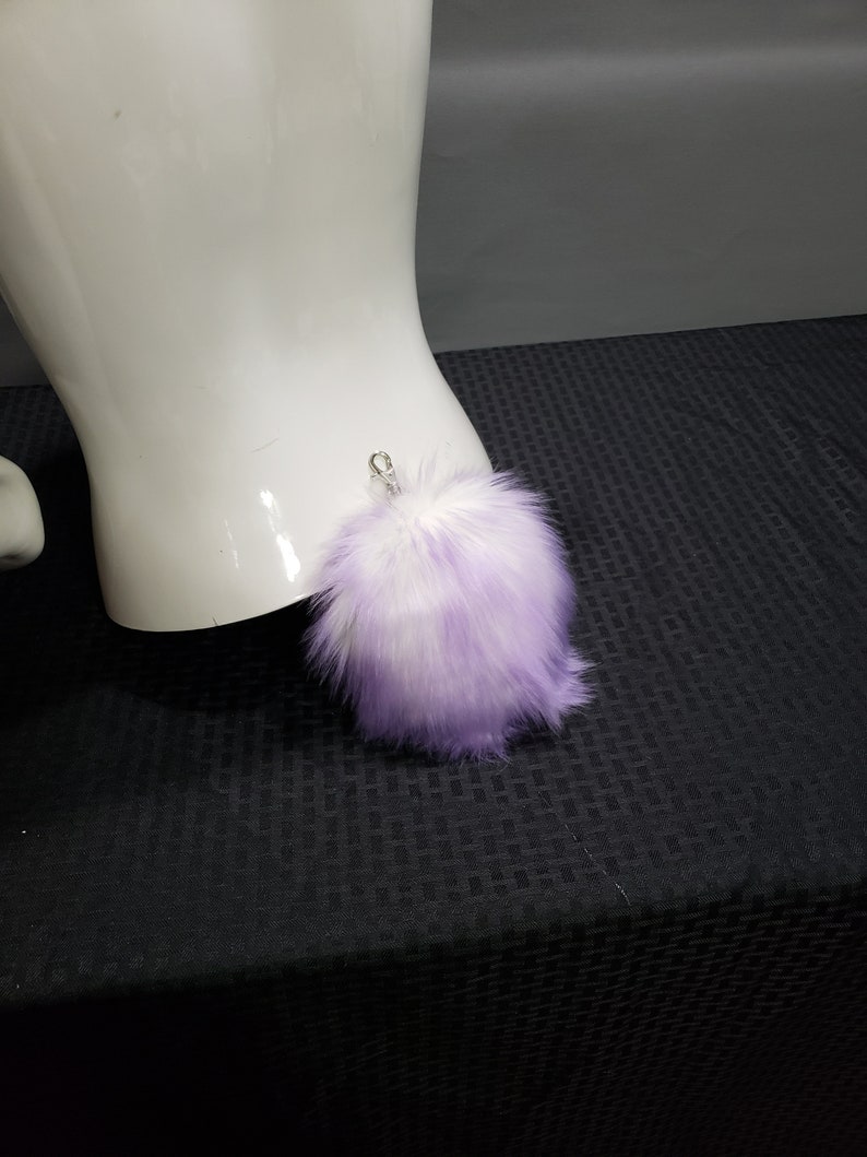 Lavender Frost Fluffy Bunny Tail: Purple Fuzzy Cosplay Tail image 2