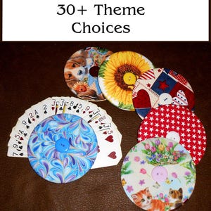 Playing Card Holder, CD, Multiple Themes,  Round, Padded, Card Organizer, FREE SHIPPING