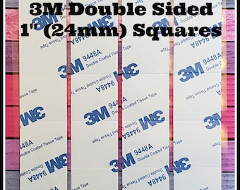 x480 1 » (24mm) Sticky Solutions Carrés de ruban adhésif double face 3M