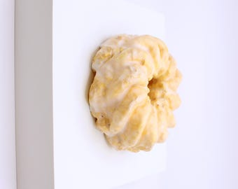3D Donut Wall Art: Hyperrealistic French Cruller Food Sculpture