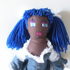 African American Rag Doll - Dark Skin Doll - EGL Doll - Upcycled Handmade Doll