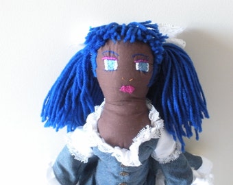 African American Rag Doll - Dark Skin Doll - EGL Doll - Upcycled Handmade Doll