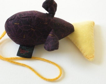 Mouse Pincushion- Emery Pincushion- Wine Burgundy