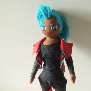 Black Fashion Doll - Rock Band Doll- Art Doll