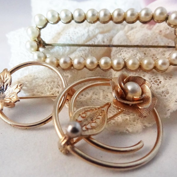 Sarah Cov Vintage Jewelry Lot ,pearl brooch, brooch