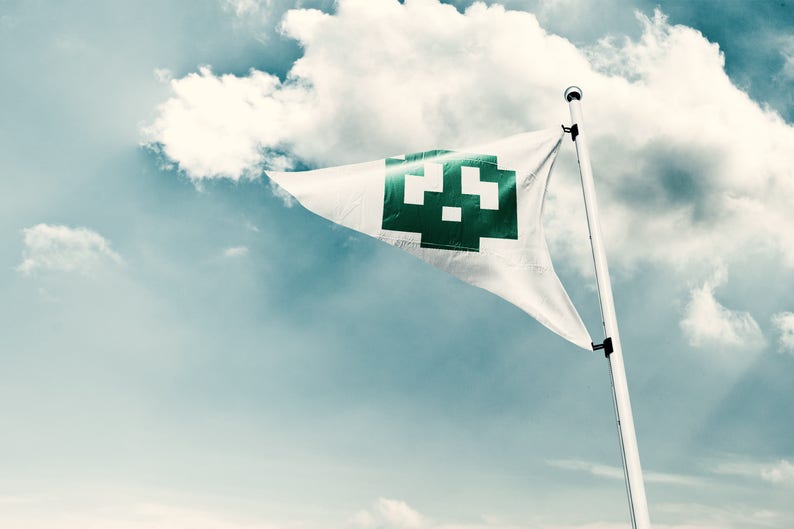 Mario Flag / Bowser Flag / Video Game Banner / Pixel Art