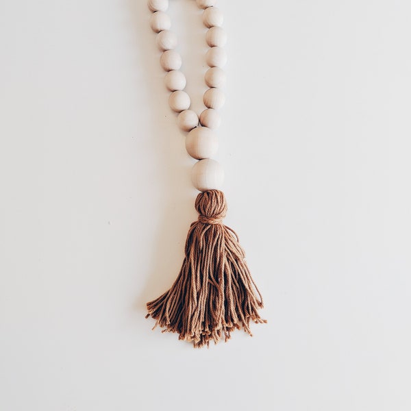 Wood bead tassel