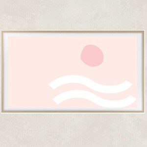 Samsung frame tv art | Pink abstract wave print | minimal modern art | digital download