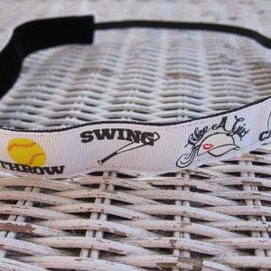 Play Softball Headband - Headband for Girls - Sports Headband - Softball Gift - Softball Accessory - Team Headbands - Hair Bands for Girls