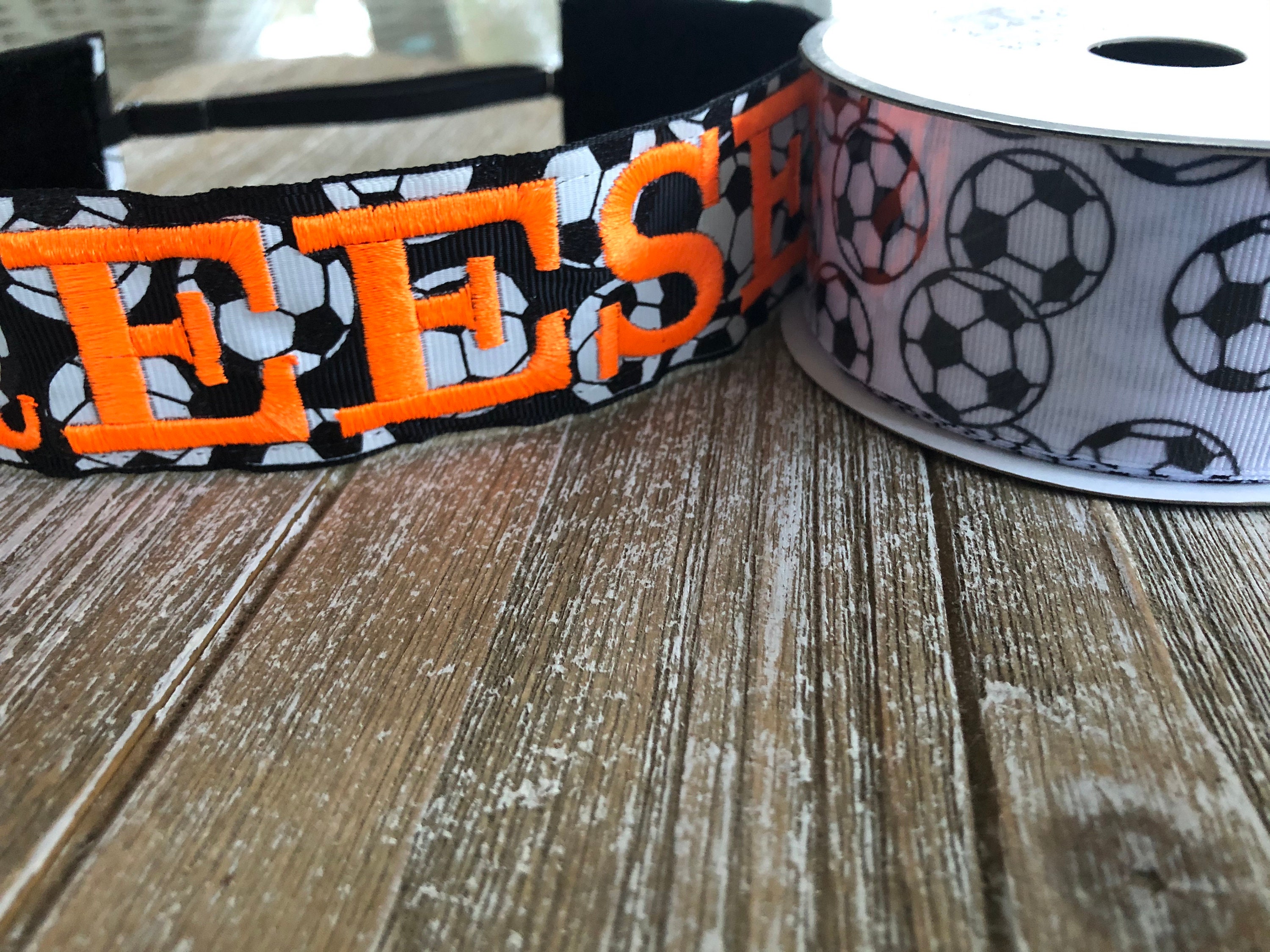 Wide Personalized Soccer Headband Black Embroidery Headband Etsy