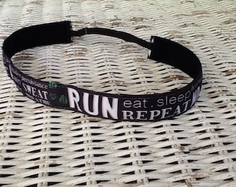 Diadema Black Run, Diadema de equipo personalizada, Diadema ajustable, Regalos para corredores, Diadema deportiva, Diadema para correr para niñas, Banda para el cabello para niñas