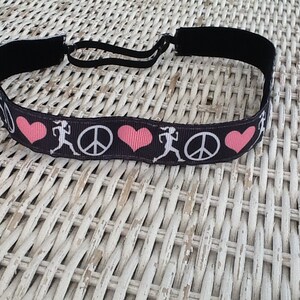 Peace Love Run Headband - Running Headband - Headband for Women - Headband for Girls - No Slip Headband - Hair Bands for Girls - Accessory