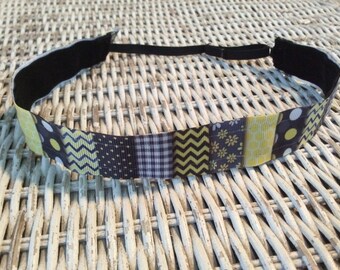 Black Yellow Chevron Headband - Girls No Slip Headband