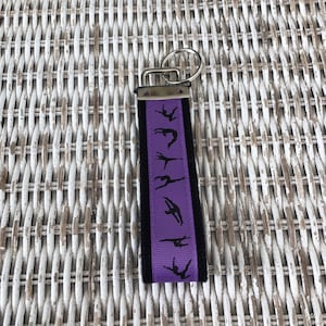 Purple Gymnastics Keychain - Keychains for Women - Gymnastics Gift - Wristlet Keychain - Cool Keychain - Sports Keychain - Gifts for Coach