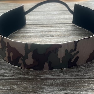 Camouflage Wide Headband, Hair Band for Women, No Slip Headband, Headbands for Girls, Sports Headband, Hair Accessory, Boho Band