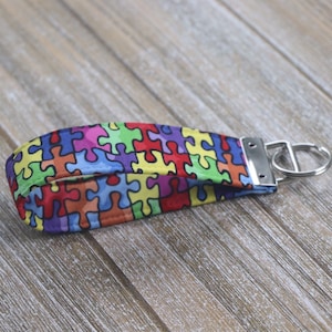 Autism Awareness Keychain - Keychains for Women - Gifts for Women - Teacher Gifts - Wristlet Keychains - Cool keychains - Preppy Keychains
