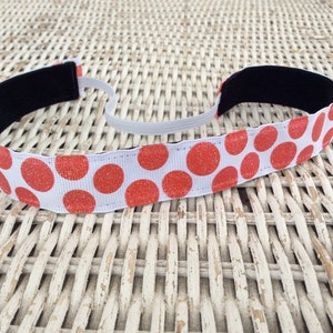 Red Polka Dot Headband, Headband for Girls, Headband for Women, Non Slip Headband, Sports Headband, Hair Bands for Girls, Hair Accessories