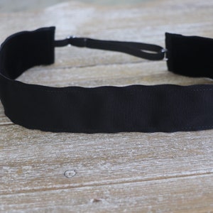 Schwarzes breites Stirnband, Frauen Haarband, kein Slip-Stirnband, Stirnbänder für Frauen, Sport Stirnband, Geschenk für Frauen, Haarschmuck, Boho Stirnband