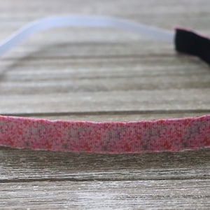 Pink Skinny Flower Headband - Girls Sports Headband - Headband for Women - Hair Bands for Girls - Athletic Headband- Gifts for Her