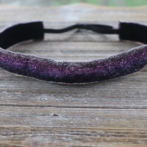 Purple Glitter Sparkle Headband, Hair Bands for Woman, Sports Headband, Hair Accessory , Gifts for Girls, Adjustable Headband, Running Gift