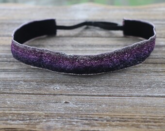 Purple Glitter Sparkle Headband, Hair Bands for Woman, Sports Headband, Hair Accessory , Gifts for Girls, Adjustable Headband, Running Gift