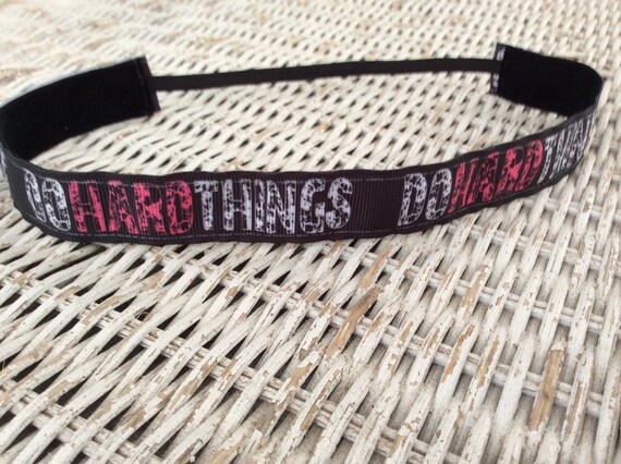 Do Hard Things Headband, Workout Headband, Headband for Women, Headband for Girls, No Slip Headband, Sports Headband, Comfortable Hair Bands