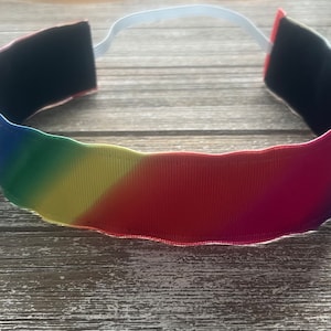 Rainbow Wide Headband, Hair Band for Women, No Slip Headband, Headbands for Girls, Gay Pride Headband, Hair Accessory, Boho Band