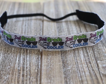 2nd Grade Headband - No Slip Headband - Headband for Girls - Elastic Headband - Sports Headband - Hair Accessories - Adjustable Headband
