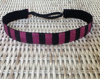 Black Pink Glitter Headband - Sparkle Headband - Headband for Women - Headband for Girls -No Slip Headband - Sports Headband - Hair Bands