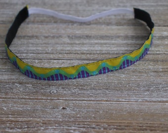 Purple Skinny Headband, Running Headband, No Slip Headband, Sports Headband, Adjustable Headband, Workout Headband, Gifts for Girls