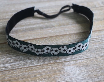 Soccer Ball Headband, Headband for Girls,  Sports Headband, Headband for Woman, No Slip Hair Bands, Girls Soccer Gift, Team Headband