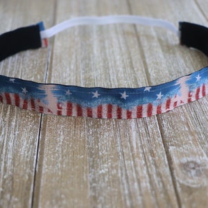 American Flag Headband, Gift for Women, 4th of July Headband, No Slip Headband, Running Headband, Adjustable Headband, independence day