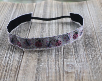 Lady Bug Butterfly Headband - No Slip Headband - Adjustable Headbands - Custom Headband - Sports Headband - Girls Hair Band - Hair Accessory