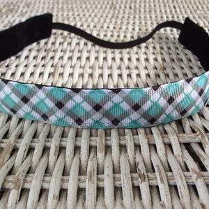 Turquoise Checkered Headband, Headband for Girls, Headband for Women, Non Slip Headband, Hair Bands for Girls,  Hair Accessory, Girls Gifts